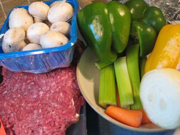 Spaghetti Sauce Celery Carrot Peppers Mushroom Hamburg 